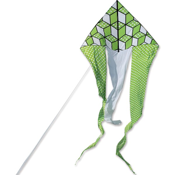 Flo-Tail Delta Premier Kites Green Cubes